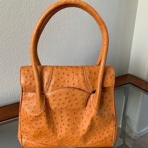 Leather Ostrich Embossed bag